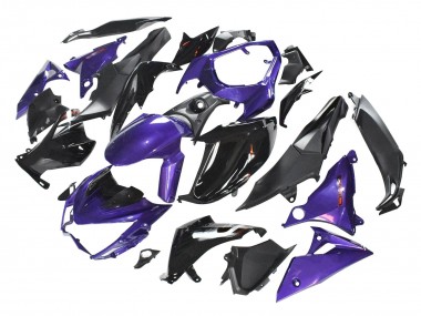 Billigste Kawasaki Z1000 Motorrad Verkleidung 2014-2019 - Lila Glanzendes Schwarz Matt Schwarz