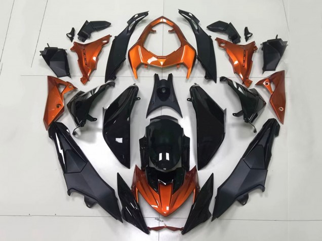 Billigste Kawasaki Z1000 Motorrad Verkleidung 2014-2019 - Orange Glanzendes Schwarz Matt Schwarz
