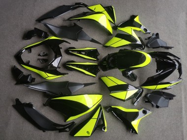 Billigste Kawasaki Z800 Motorrad Verkleidung 2013-2018 - Glanzendes Schwarz Neon Gelb