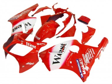 Billigste Kawasaki ZX12R Motorrad Verkleidung 2000-2001 - Rot Weiss Schwarz West