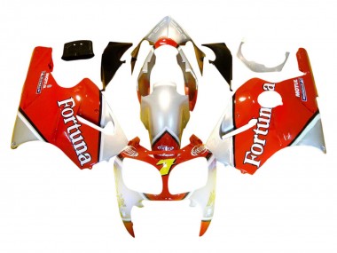 Billigste Kawasaki ZX12R Motorrad Verkleidung 2000-2001 - Silber Rot Fortuna Motul 7