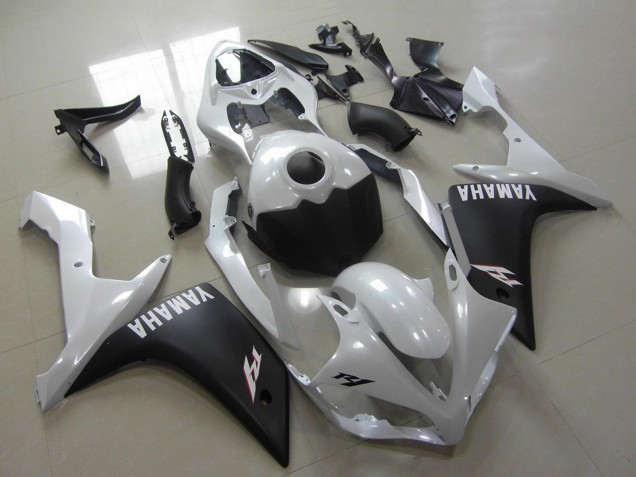 Billigste Yamaha YZF R1 Motorrad Verkleidung 2007-2008 - Weiss Matt Schwarz