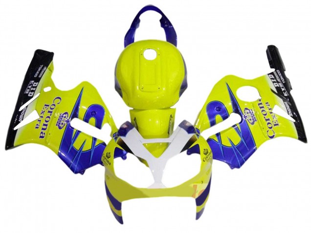 Billigste Kawasaki ZX12R Motorrad Verkleidung 2002-2006 - Gelb Weiss Blau Corona Extra
