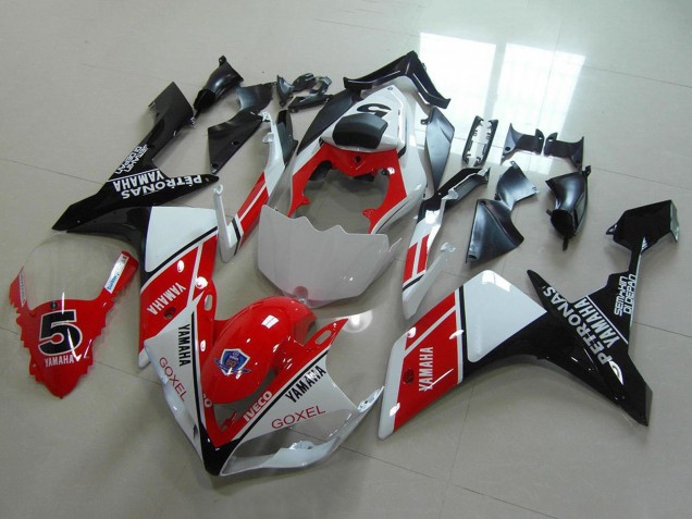 Billigste Yamaha YZF R1 Motorrad Verkleidung 2007-2008 - Weiss Rot Schwarz Petronas Goxel