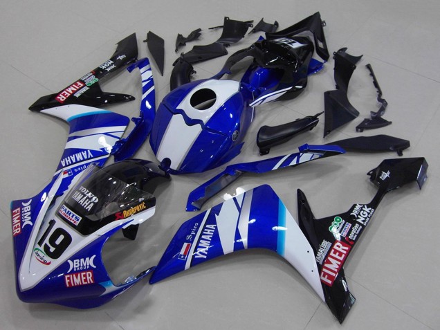 Billigste Yamaha YZF R1 Motorrad Verkleidung 2007-2008 - Weiss Blau Schwarz Volvo Fimer