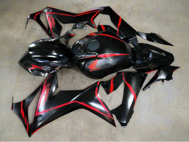 Billigste Honda CBR650R Motorrad Verkleidung 2019-2020 - Glanzendes Schwarz Rot Streifen