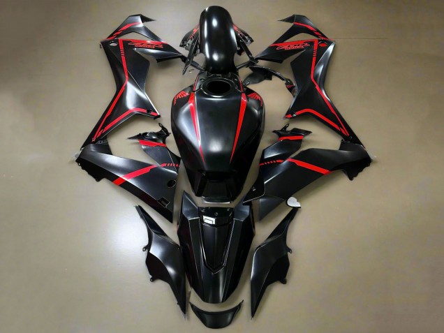 Billigste Honda CBR650R Motorrad Verkleidung 2019-2020 - Glanzendes Schwarz Rot Streifen