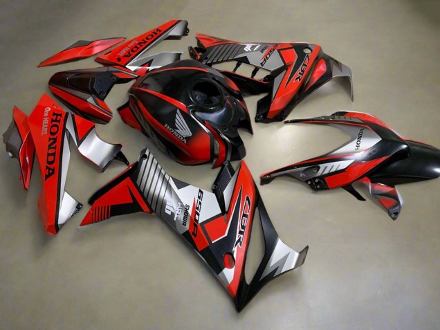 Billigste Honda CBR650R Motorrad Verkleidung 2019-2020 - Silber Rot Glanzendes Schwarz