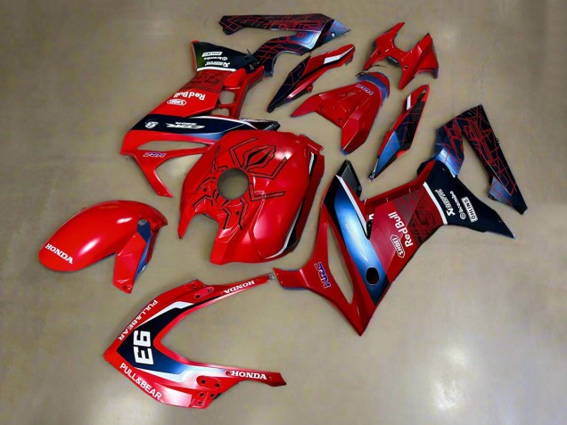 Billigste Honda CBR650R Motorrad Verkleidung 2019-2020 - Rot Weiss Dunkel Blau HRC Pull&Bear 93