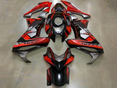 Billigste Honda CBR650R Motorrad Verkleidung 2021-2023 - Rot Silber Glanzendes Schwarz