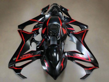Billigste Honda CBR650R Motorrad Verkleidung 2021-2023 - Glanzendes Schwarz Rot Streifen