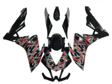 Billigste Aprilia RSV4 1000 Motorrad Verkleidung 2009-2015 - Schwarz Grau Rot Camouflage