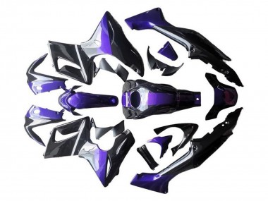 Billigste Honda CBR125R Motorrad Verkleidung 2002-2006 - Silber Lila Glanzendes Schwarz