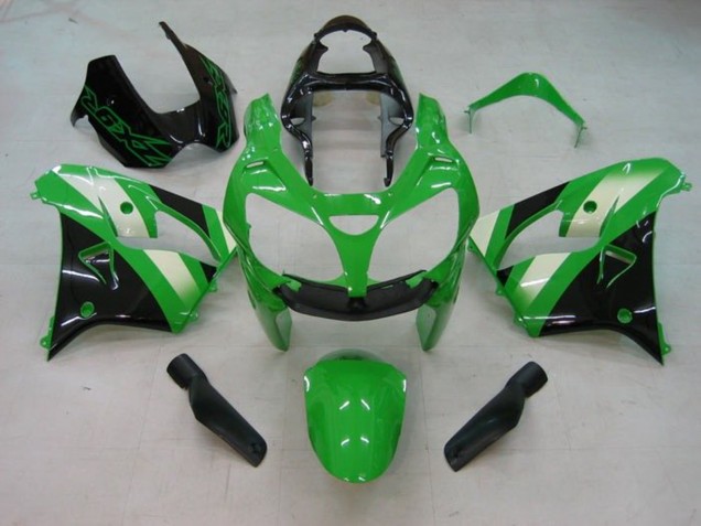 Billigste Kawasaki ZX9R Motorrad Verkleidung 2002-2003 - Grun Weiss Schwarz