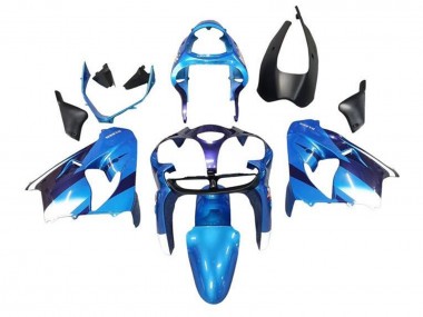 Billigste Kawasaki ZX9R Motorrad Verkleidung 2002-2003 - Blau Weiss Schwarz