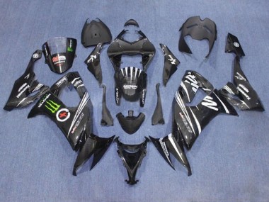 Billigste Kawasaki ZX10R Motorrad Verkleidung 2008-2010 - Schwarz Weiss Grun Monster