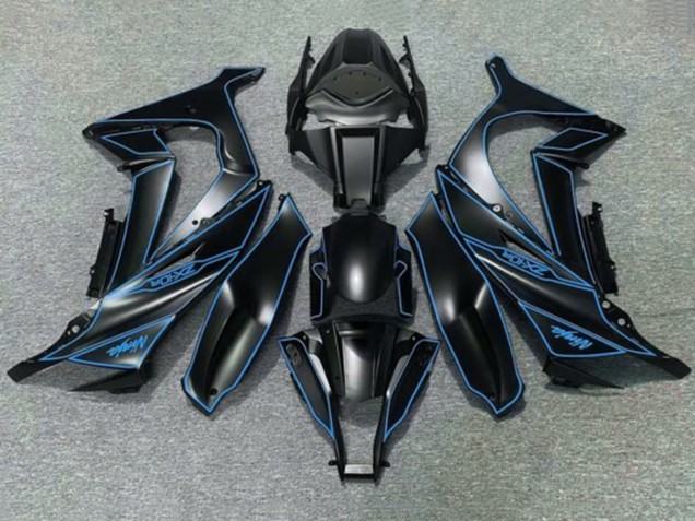Billigste Kawasaki ZX10R Motorrad Verkleidung 2011-2015 - Matt Schwarz Blau