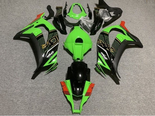 Billigste Kawasaki ZX10R Motorrad Verkleidung 2011-2015 - Grun Schwarz Rot Bienenwabe