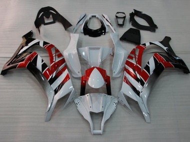 Billigste Kawasaki ZX10R Motorrad Verkleidung 2011-2015 - Weiss Rot Schwarz Streifen