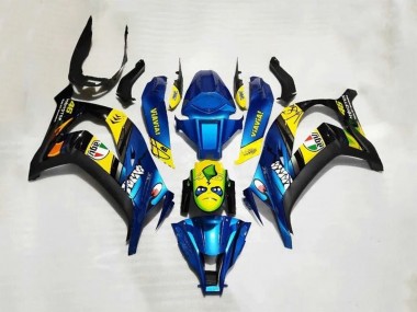 Billigste Kawasaki ZX10R Motorrad Verkleidung 2016-2020 - Blau Gelb Hai