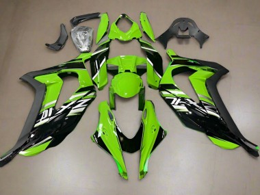 Billigste Kawasaki ZX10R Motorrad Verkleidung 2016-2020 - Grun Glanzendes Schwarz