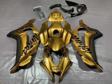 Billigste Kawasaki ZX10R Motorrad Verkleidung 2016-2020 - Gold Schwarz