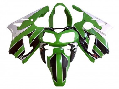 Billigste Kawasaki ZX12R Motorrad Verkleidung 2000-2001 - Weiss Grun Schwarz Streifen