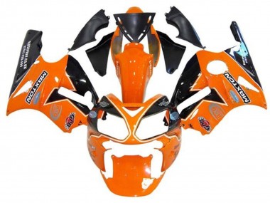 Billigste Kawasaki ZX12R Motorrad Verkleidung 2000-2001 - Orange Schwarz Weiss Maxton