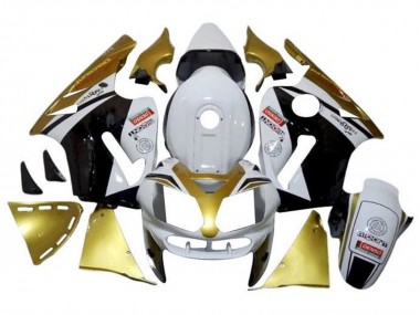 Billigste Kawasaki ZX12R Motorrad Verkleidung 2000-2001 - Weiss Gold Schwarz
