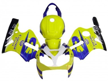 Billigste Kawasaki ZX12R Motorrad Verkleidung 2000-2001 - Gelb Weiss Blau Corona Extra