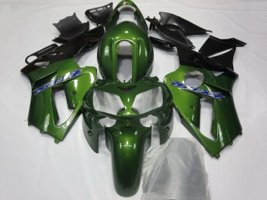 Billigste Kawasaki ZX12R Motorrad Verkleidung 2000-2001 - Dunkel Grun Schwarz Blau