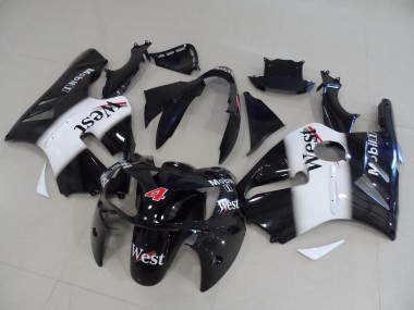 Billigste Kawasaki ZX12R Motorrad Verkleidung 2002-2006 - Glanzendes Schwarz Weiss Rot West Mobil 4