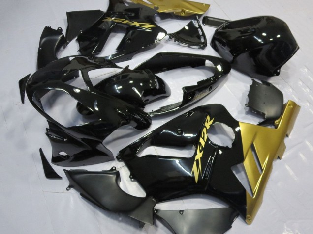Billigste Kawasaki ZX12R Motorrad Verkleidung 2002-2006 - Glanzendes Schwarz Gold