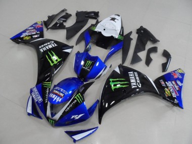 Billigste Yamaha YZF R1 Motorrad Verkleidung 2012-2014 - Weiss Blau Glanzendes Schwarz Grun Graves Yamalube Monster
