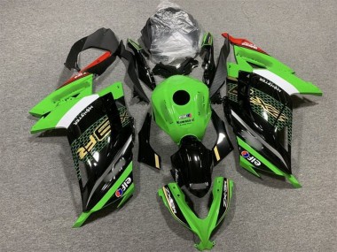 Billigste Kawasaki EX300 Motorrad Verkleidung 2013-2024 - Grun Weiss Schwarz Rot Elf