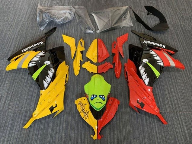 Billigste Kawasaki EX300 Motorrad Verkleidung 2013-2024 - Gelb Rot Grun Hai