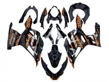 Billigste Kawasaki Ninja 400 Motorrad Verkleidung 2018-2024 - Glanzendes Schwarz Orange Grau