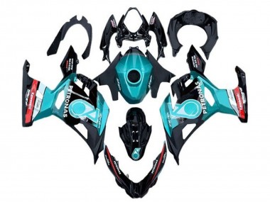 Billigste Kawasaki Ninja 400 Motorrad Verkleidung 2018-2024 - Hellblau Rot Schwarz Petronas