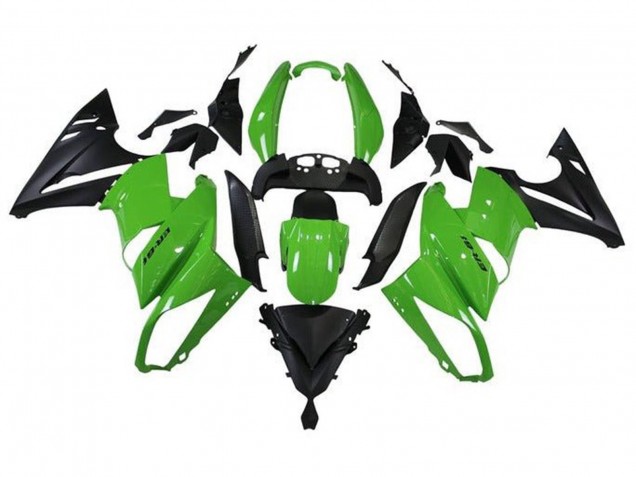 Billigste Kawasaki Ninja 650 EX650 Motorrad Verkleidung 2009-2011 - Grun Matt Schwarz