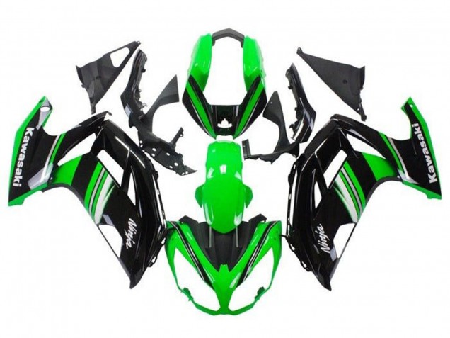 Billigste Kawasaki Ninja 650 EX650 Motorrad Verkleidung 2012-2016 - Grun Schwarz Weiss Grau Streifen