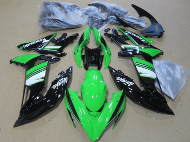 Billigste Kawasaki Ninja 650 EX650 Motorrad Verkleidung 2017-2019 - Grun Weiss Glanzendes Schwarz