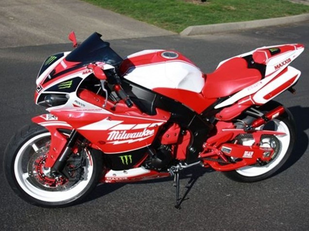 Billigste Yamaha YZF R1 Motorrad Verkleidung 2012-2014 - Weiss Rot Schwarz Grun Milwaukee Maxxis Monster