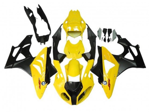 Billigste BMW S1000RR Motorrad Verkleidung 2009-2014 - Gelb Matt Schwarz