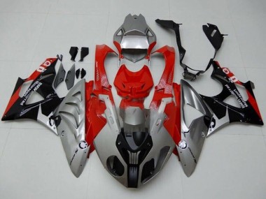 Billigste BMW S1000RR Motorrad Verkleidung 2009-2014 - Silber Rot Schwarz