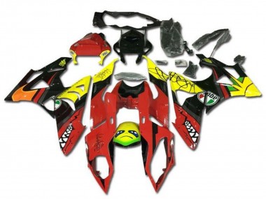 Billigste BMW S1000RR Motorrad Verkleidung 2009-2014 - Gelb Rot Schwarz Hai