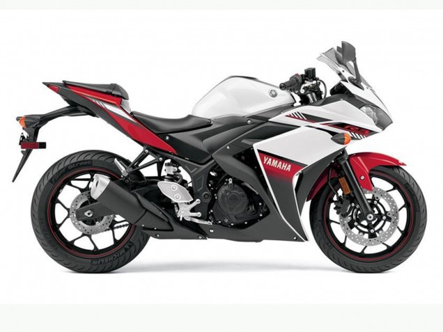 Billigste Yamaha YZF R3 Motorrad Verkleidung 2015-2018 - Weiss Rot Schwarz