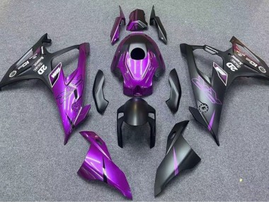 Billigste BMW S1000RR Motorrad Verkleidung 2019-2022 - Matt Schwarz Lila