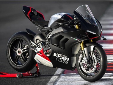 Billigste Ducati Panigale V4 V4S Motorrad Verkleidung 2022-2024 - Matt Schwarz Silber Rot