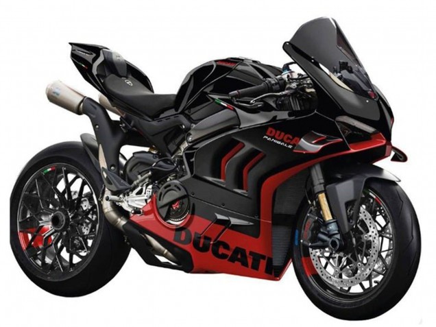 Billigste Ducati Panigale V4 V4S Motorrad Verkleidung 2022-2024 - Schwarz Rot