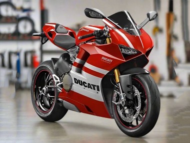 Billigste Ducati Panigale V4 V4S Motorrad Verkleidung 2018-2019 - Weiss Rot Streifen